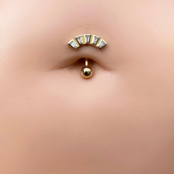 Rose Gold Tapper Fan Reverse Navel Ring - NWT - Picture 6 of 7